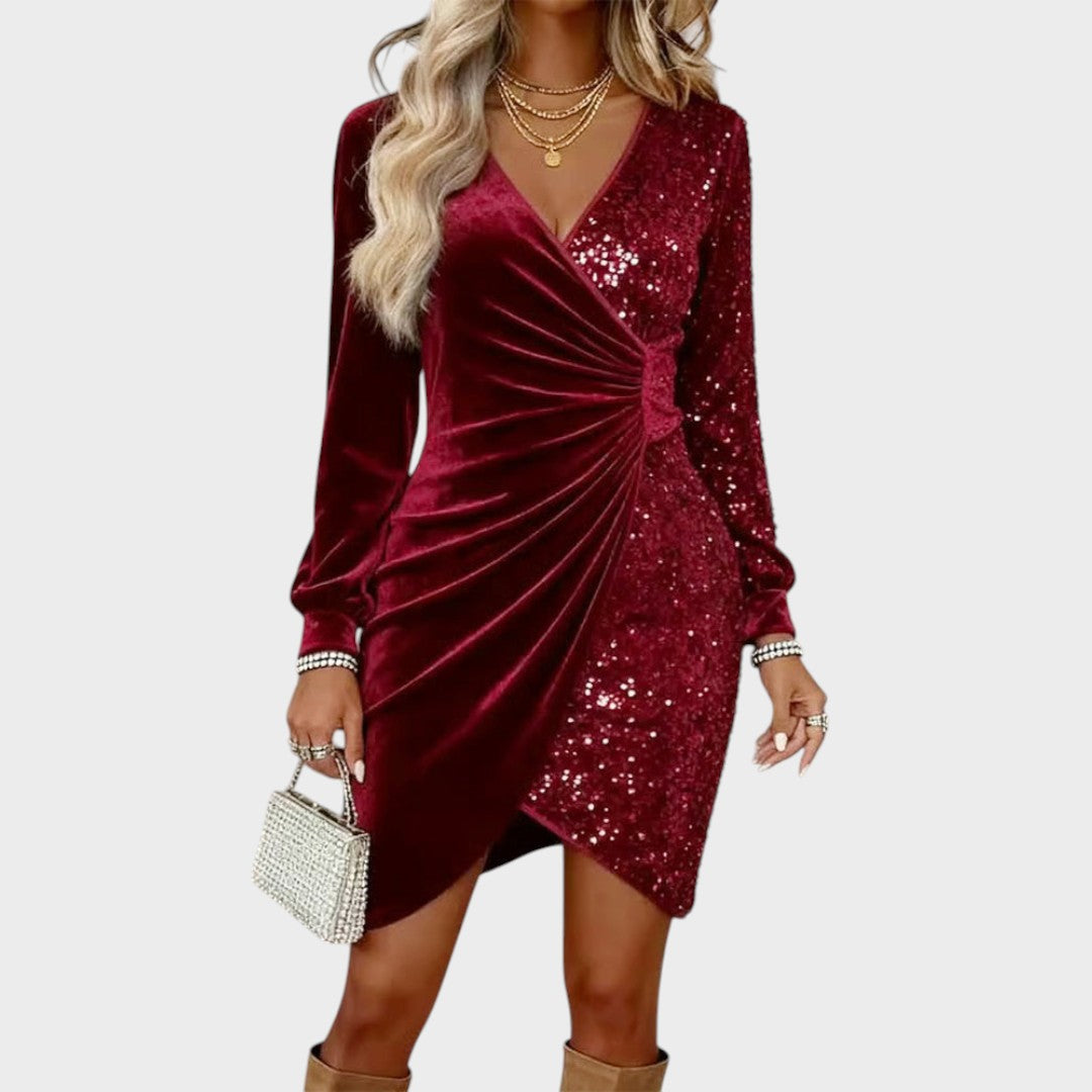 Zina™ – Elegantní sametové šaty s lichotivým řasením