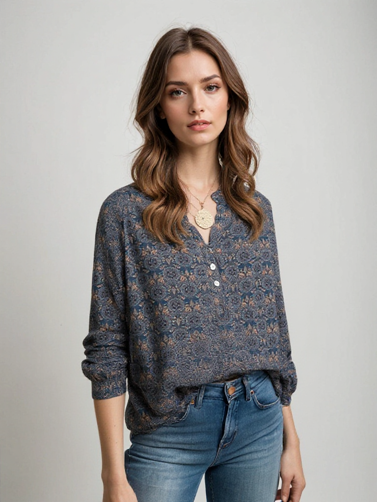 Blossom & Lace | Vintage boho dámská blůza vzor