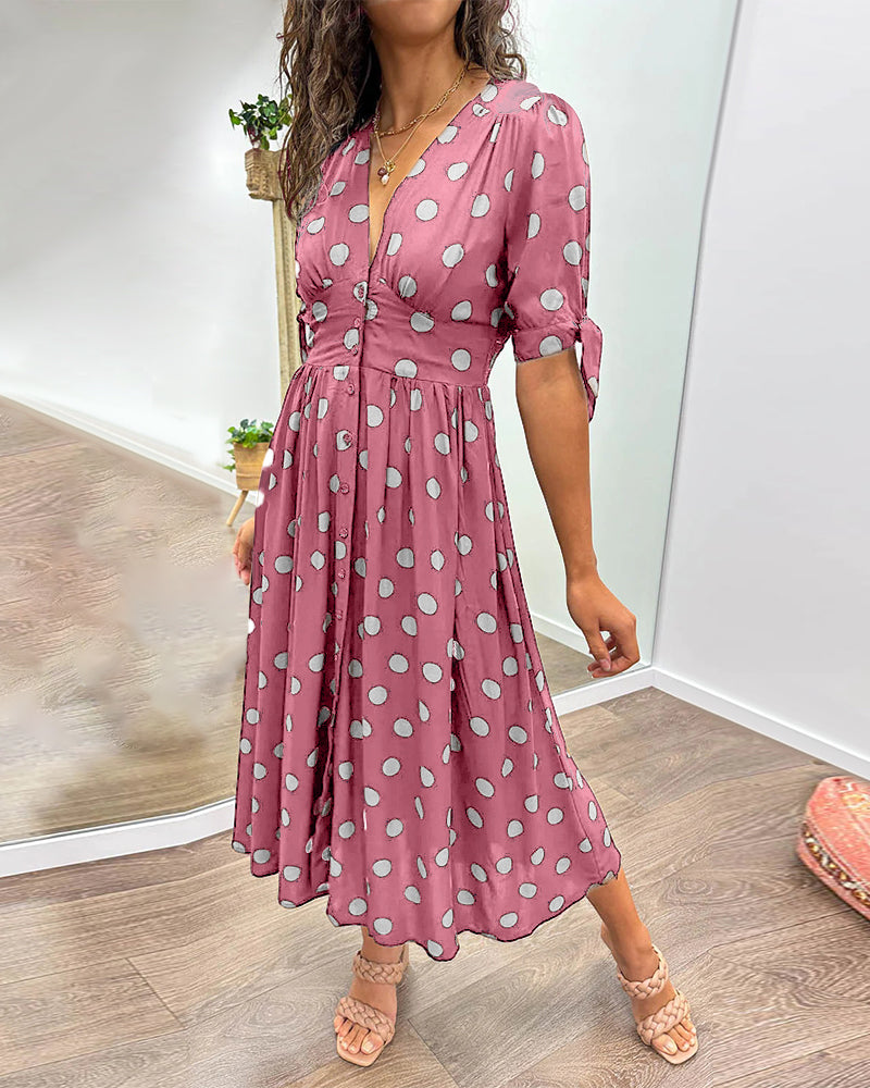 Monique™ | Elegantní Šaty s Puntíkovým Vzorem