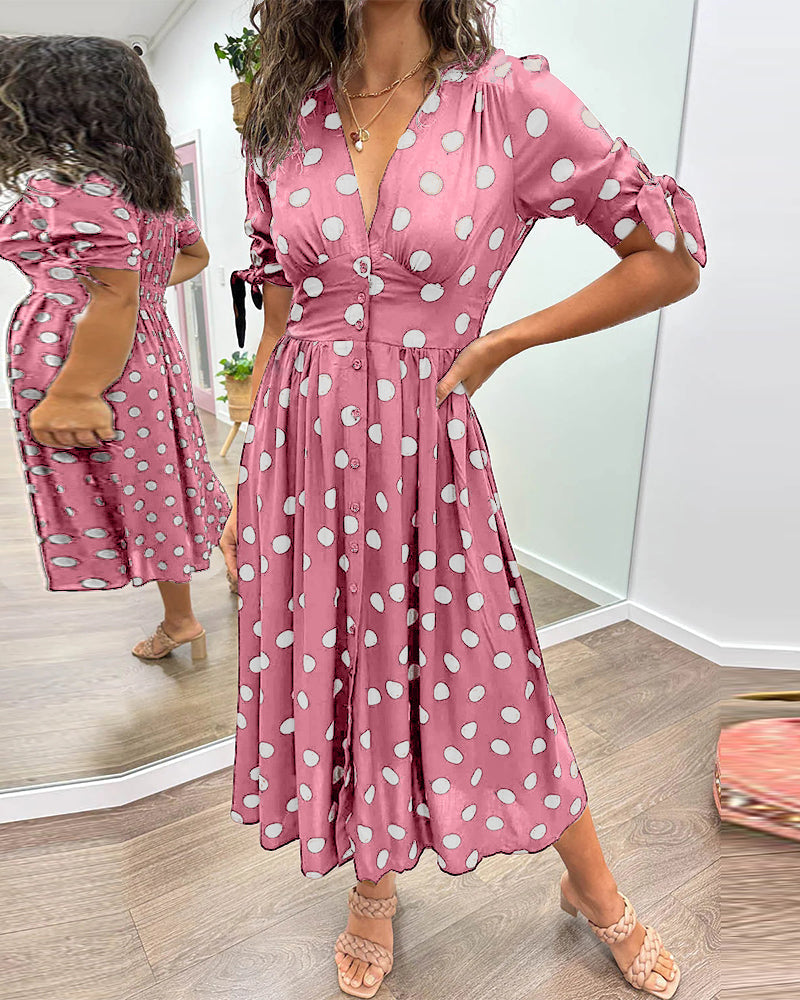 Monique™ | Elegantní Šaty s Puntíkovým Vzorem