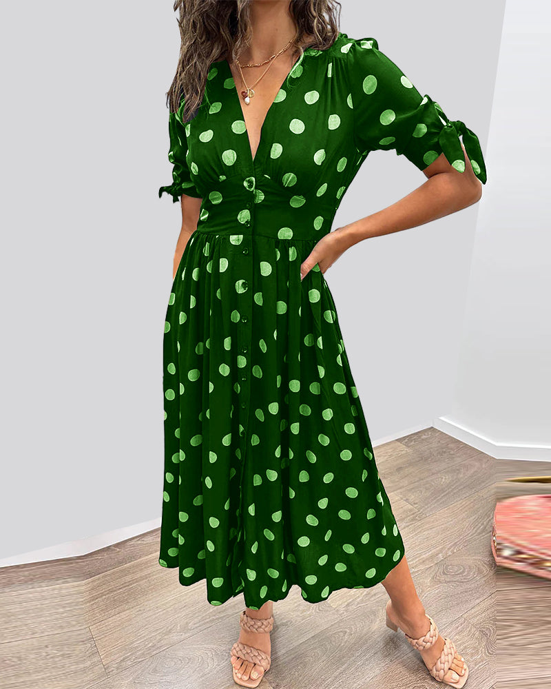 Monique™ | Elegantní Šaty s Puntíkovým Vzorem