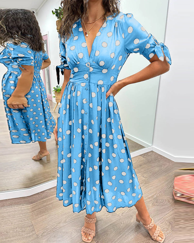 Monique™ | Elegantní Šaty s Puntíkovým Vzorem