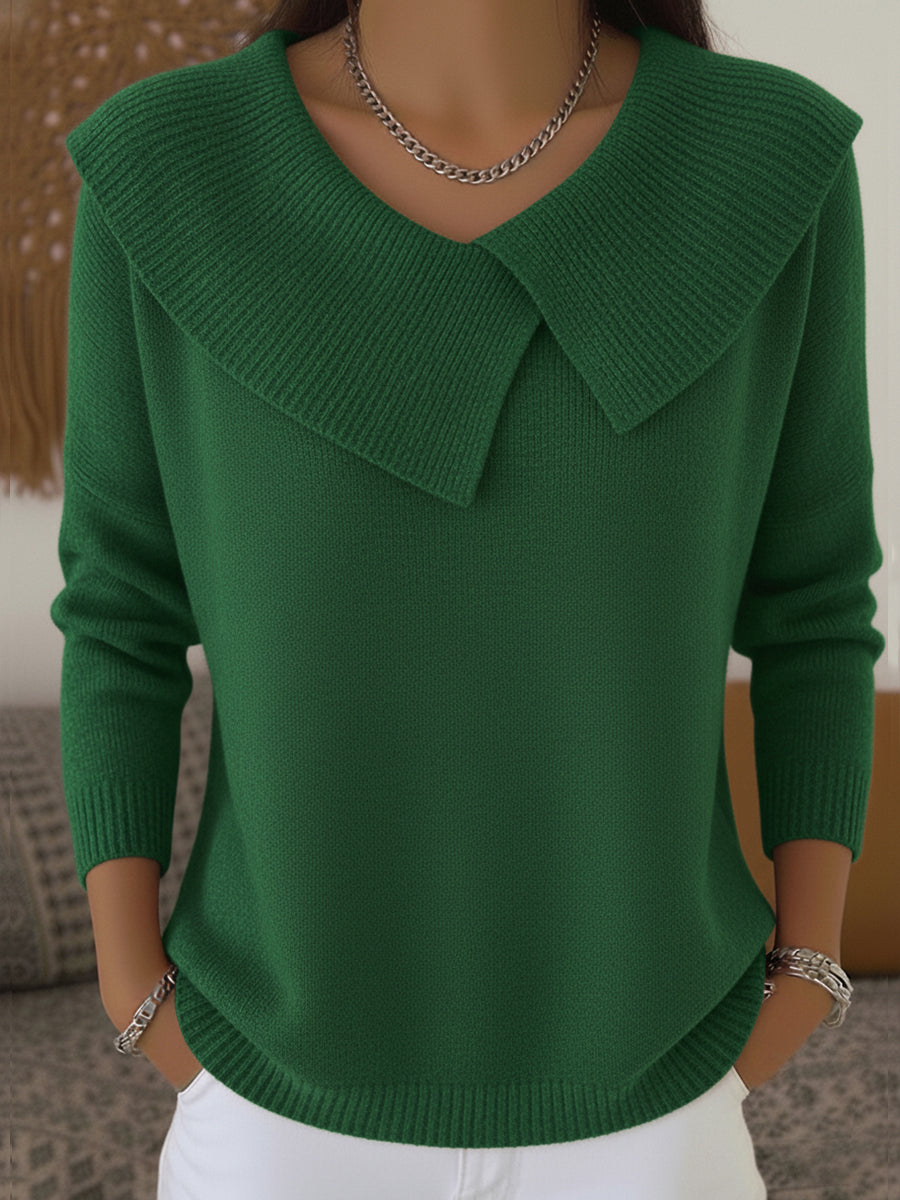 Alena™ – Elegantní pletený top s výrazným límcem