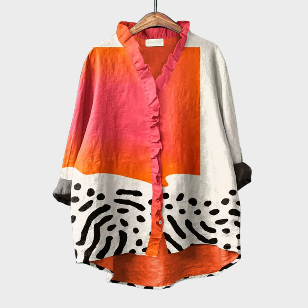 Deanna™ – Košile s potiskem na knoflíky volného střihu
