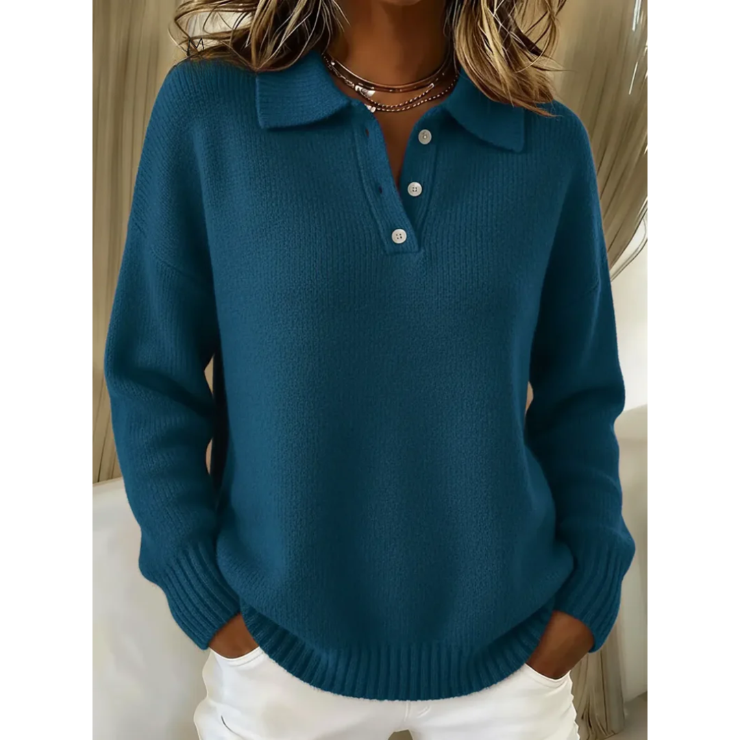 Clara™ – Elegantní polo svetr s jemným komfortem