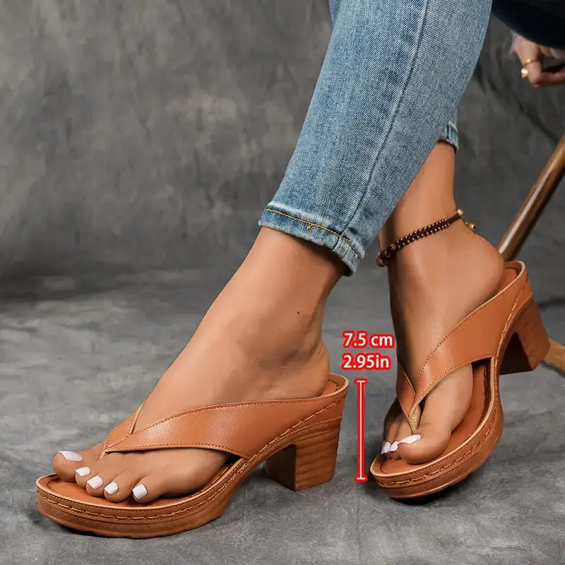 Eliana™ – Žabkové sandály na blokovém podpatku