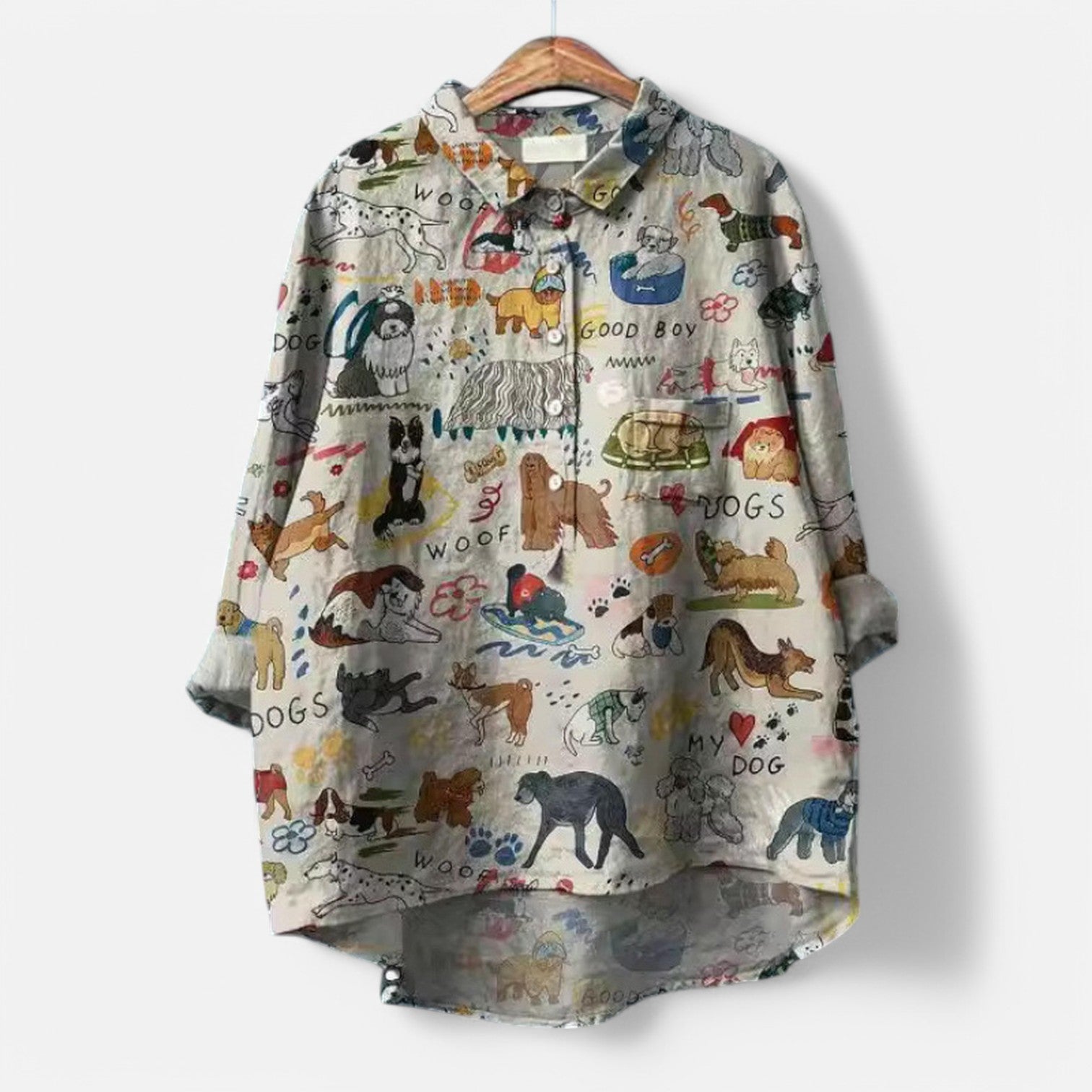 Maira - Oversized blůza s potiskem psů pro ženy