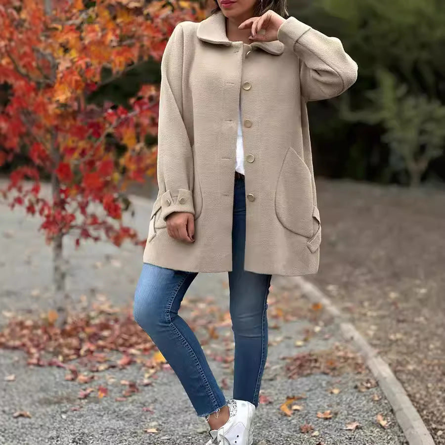 Moana | Klasický oversized kabát s detaily ve formě mašlí
