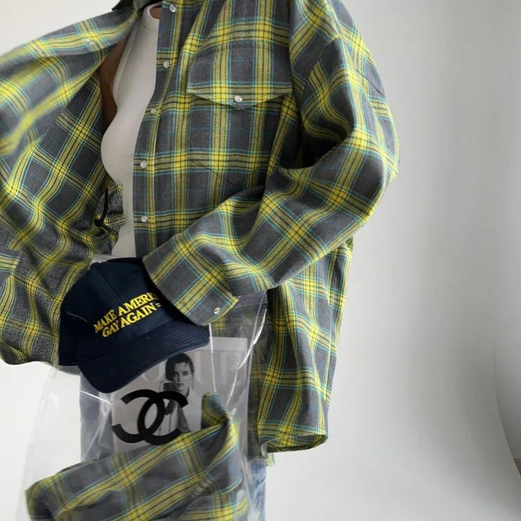 Kaia | Vintage oversized košile s dlouhým rukávem a límečkem pro ženy