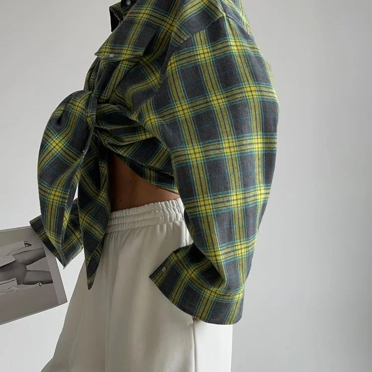 Kaia | Vintage oversized košile s dlouhým rukávem a límečkem pro ženy