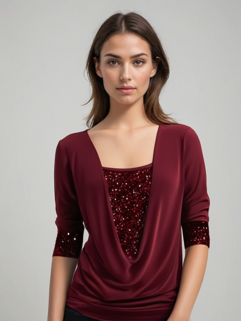Carrie | Elegantní Blůza s Drapovaným Výstřihem a Uvolněným Střih