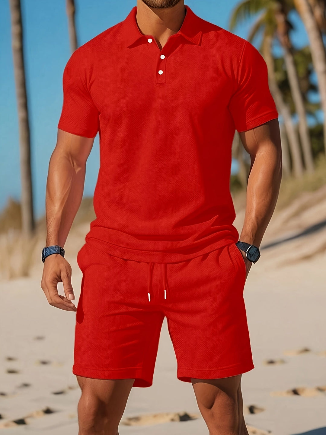 Derek - Letní Set Polo Tričko Šortky Krátký Rukáv