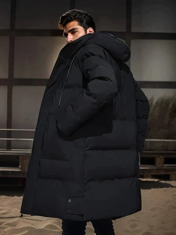 Owen - Dlouhá Zimní Bunda S Kapucí Prošívaný Design