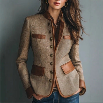 Emilia™ – Dámské sako na knoflíky s kontrastním lemováním