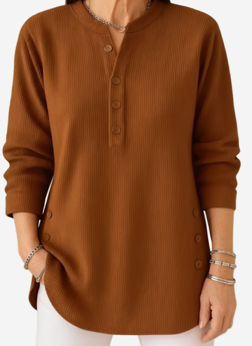 Blažena™ – Měkký top s knoflíky
