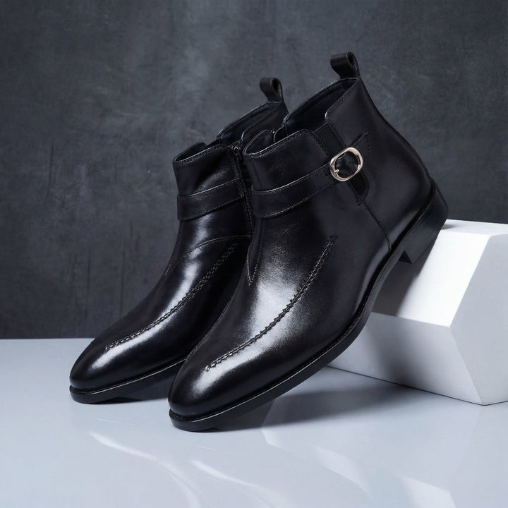 Grayson - Kotníkové Boty Přezka Boční Zip Klasický Design