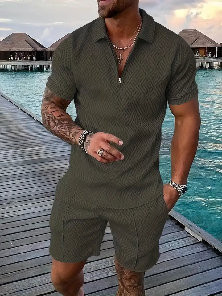 Hunter - Letní Set Polo Tričko Šortky Krátký Rukáv
