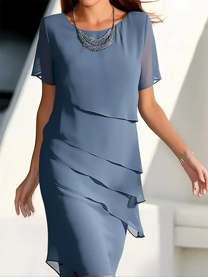 Nikki - Chiffon Midi Šaty pro Dámy Elegantní