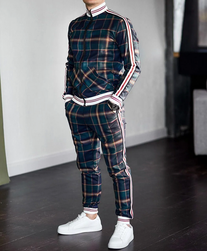 Brandon - Sportovní Set Kostkovaná Mikina Kalhoty