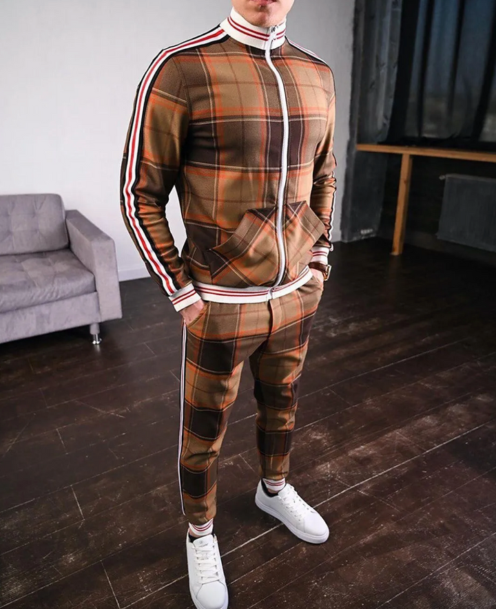 Brandon - Sportovní Set Kostkovaná Mikina Kalhoty