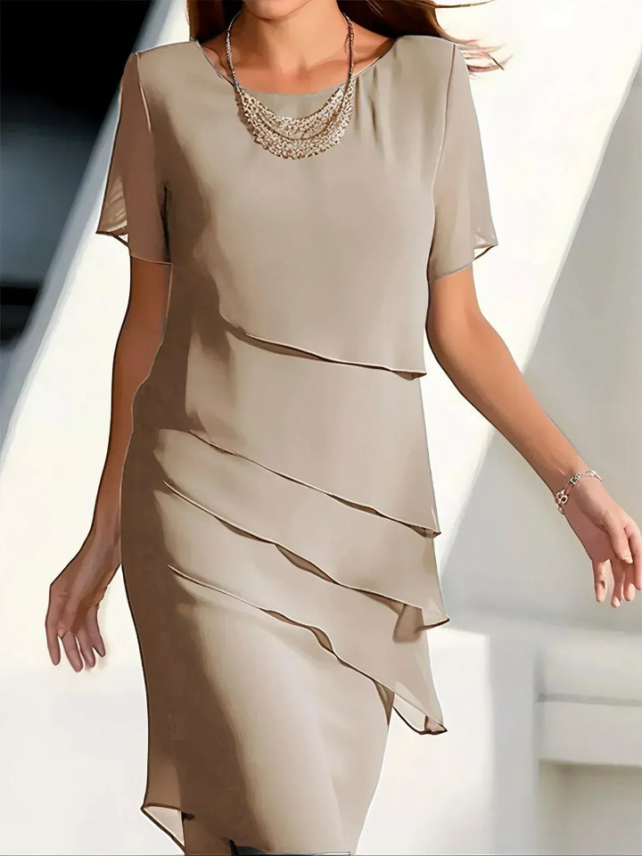 Nikki - Chiffon Midi Šaty pro Dámy Elegantní