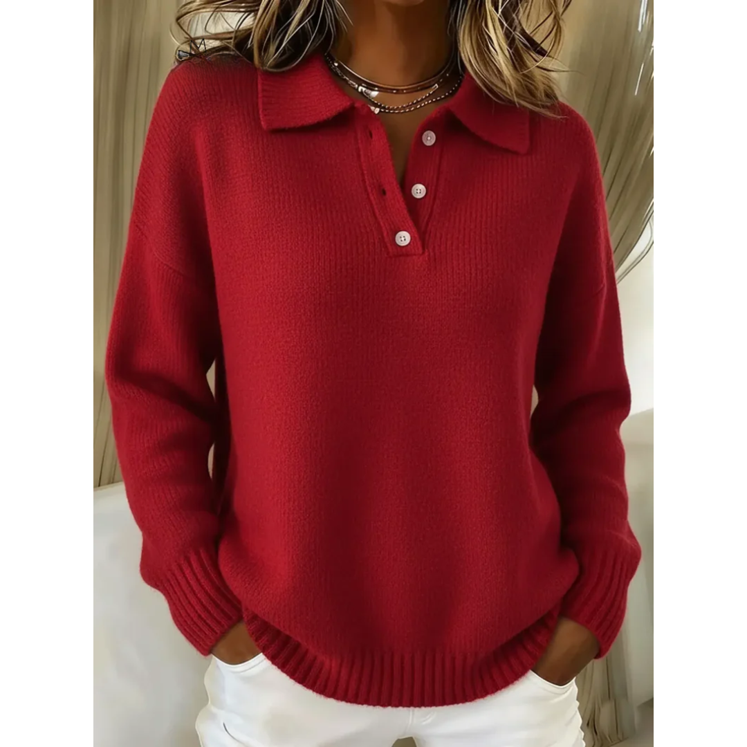 Clara™ – Elegantní polo svetr s jemným komfortem
