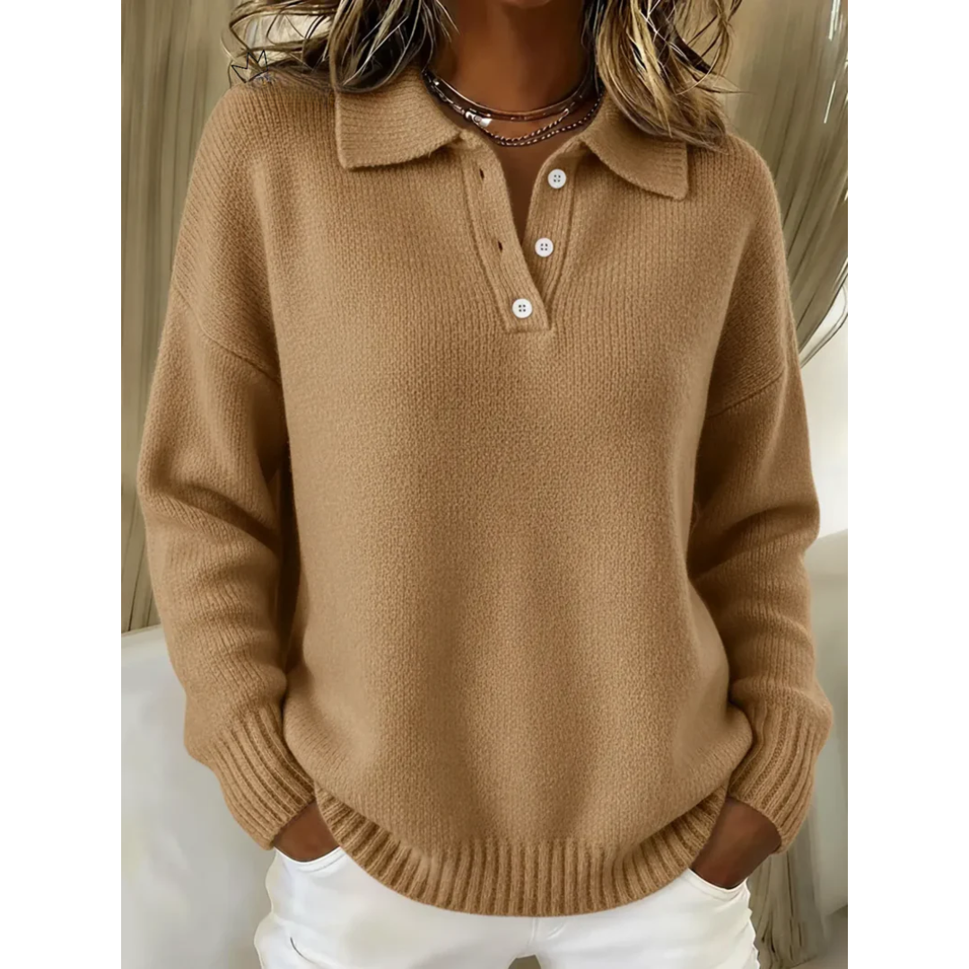 Clara™ – Elegantní polo svetr s jemným komfortem