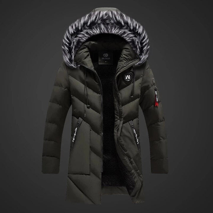Colby - Dlouhá Zimní Bunda S Kapucí Prošívaný Design