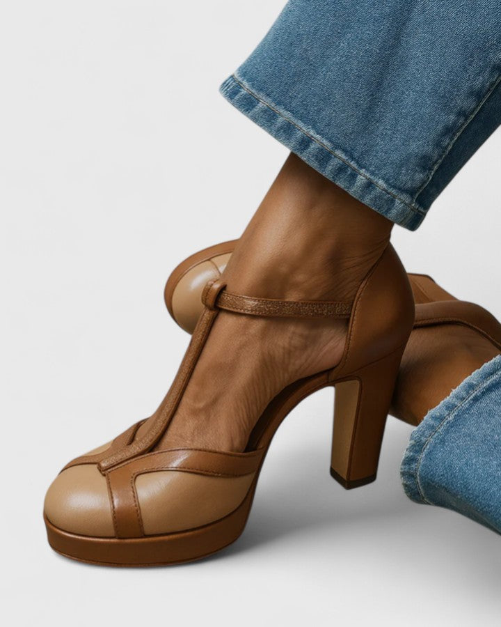 Rowan - Lodičky Na Platformě S Řemínkem Uzavřená Špička Stabilní Design