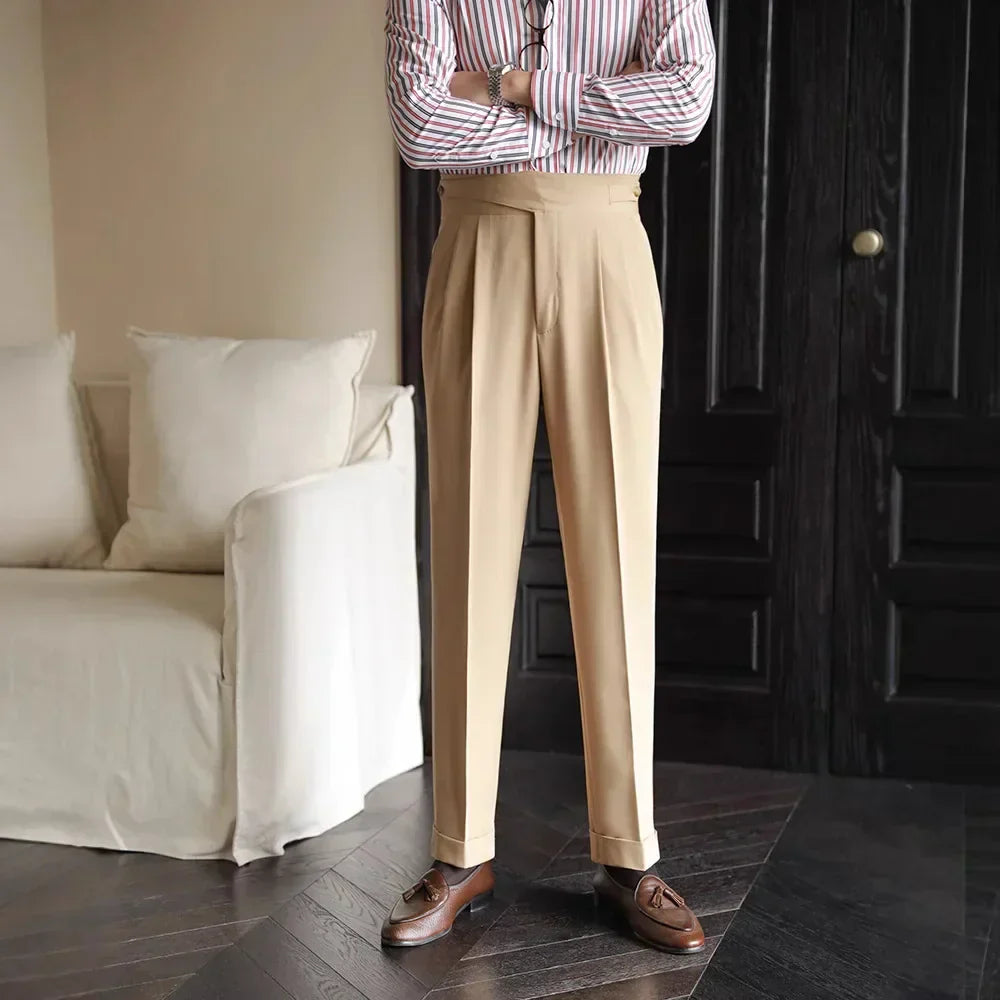 Elliot - Elegantní Kalhoty Vysoký Pas Rovný Střih