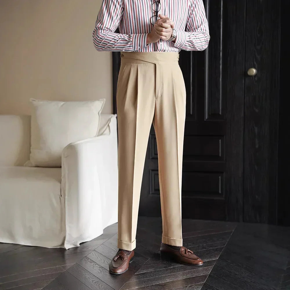 Elliot - Elegantní Kalhoty Vysoký Pas Rovný Střih