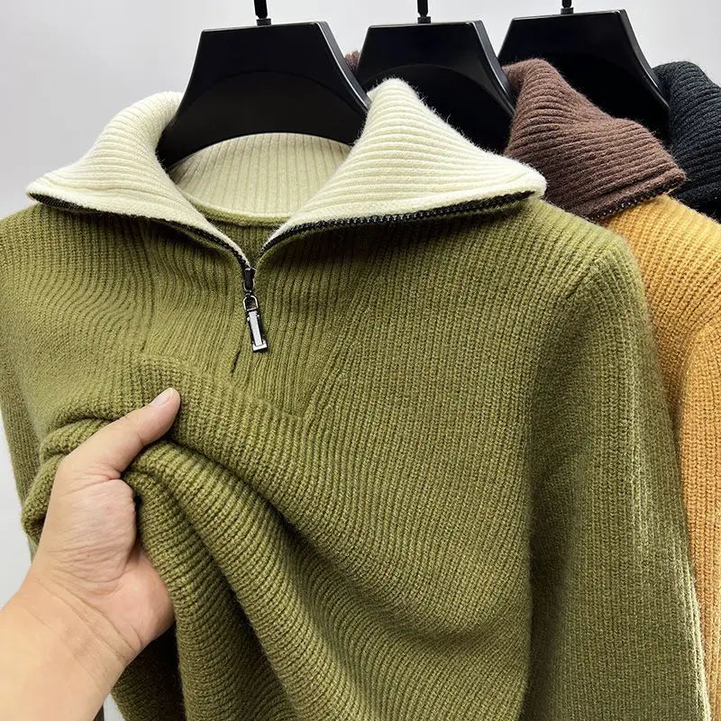 Harrison - Svetr Dlouhý Rukáv Poloviční Zip Vysoký Límec