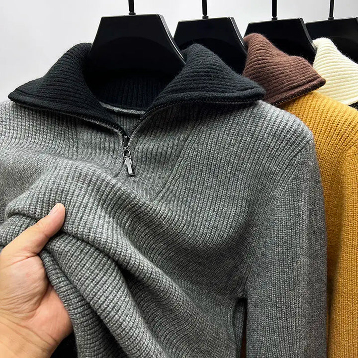 Harrison - Svetr Dlouhý Rukáv Poloviční Zip Vysoký Límec