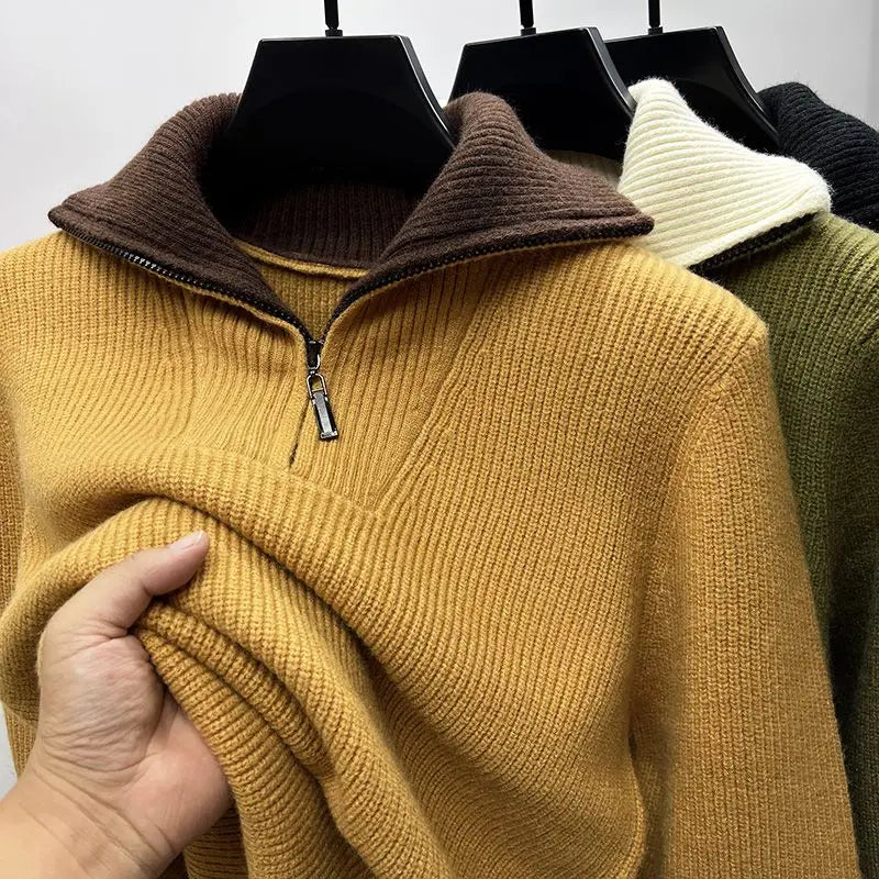 Harrison - Svetr Dlouhý Rukáv Poloviční Zip Vysoký Límec