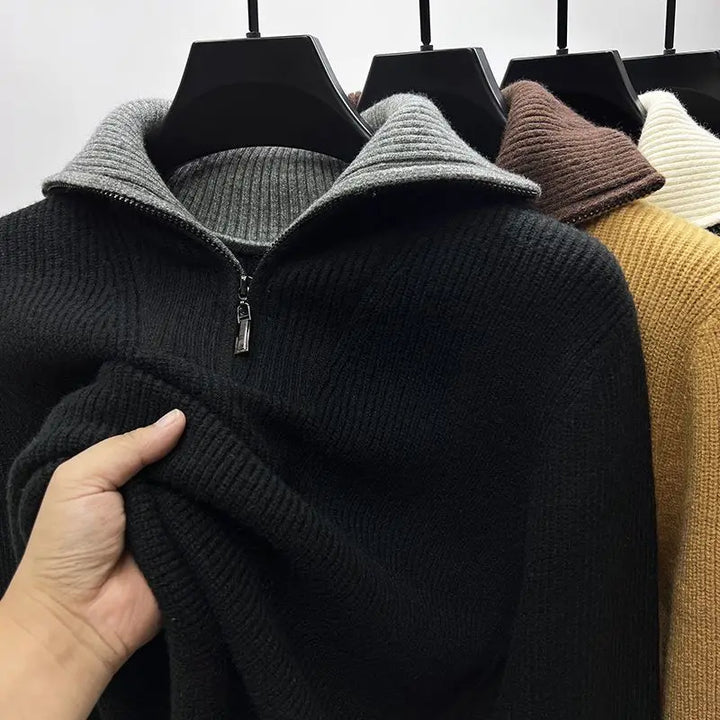 Harrison - Svetr Dlouhý Rukáv Poloviční Zip Vysoký Límec