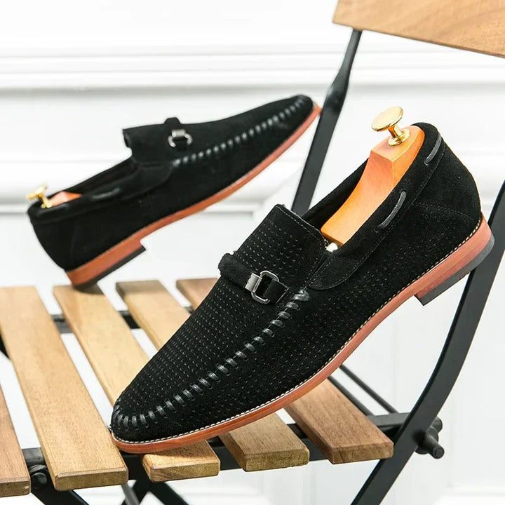 Dorian - Mokasíny Slip-On Perforovaný Design Kovová Přezka
