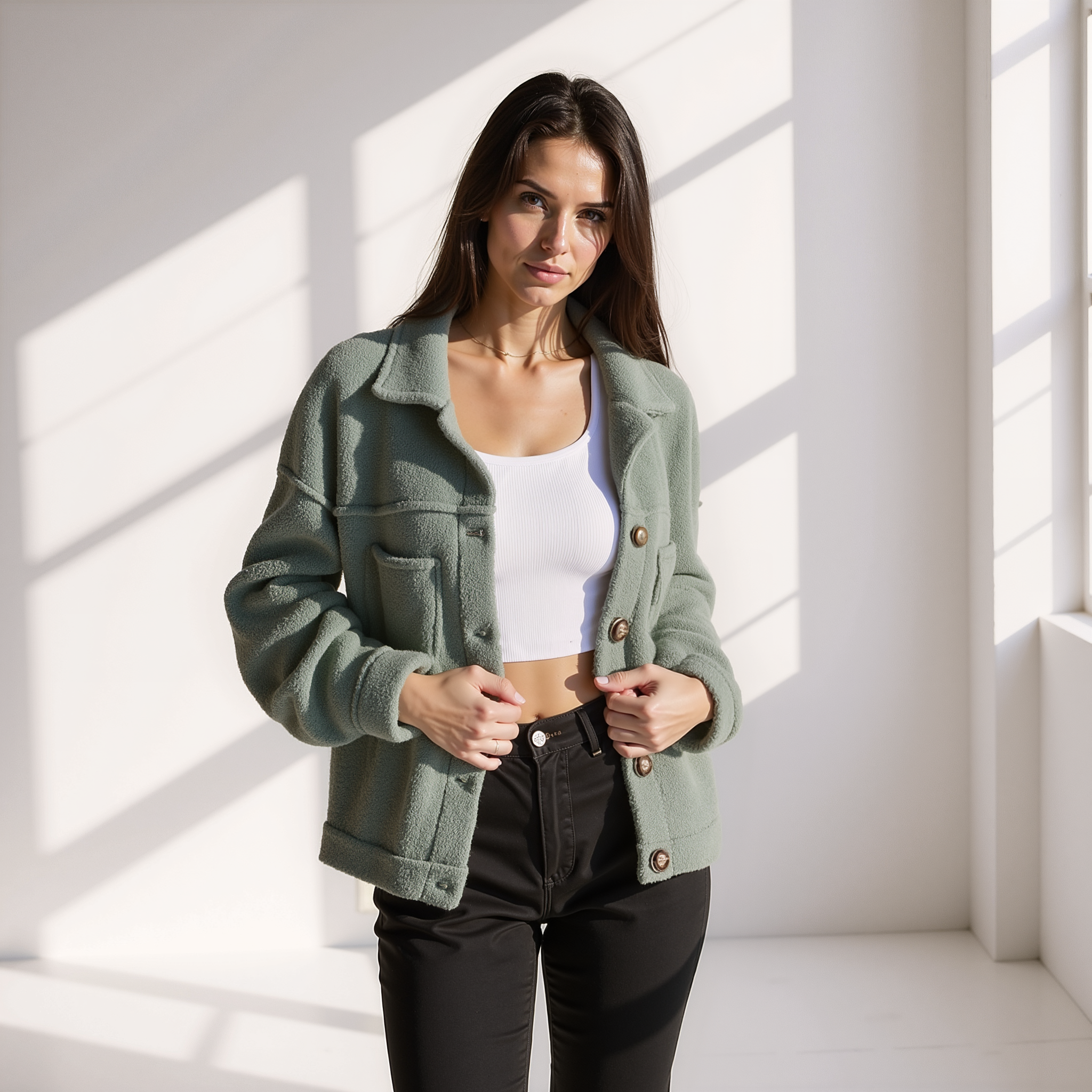 Selina | Dámský Podzimní Fleece Kabát