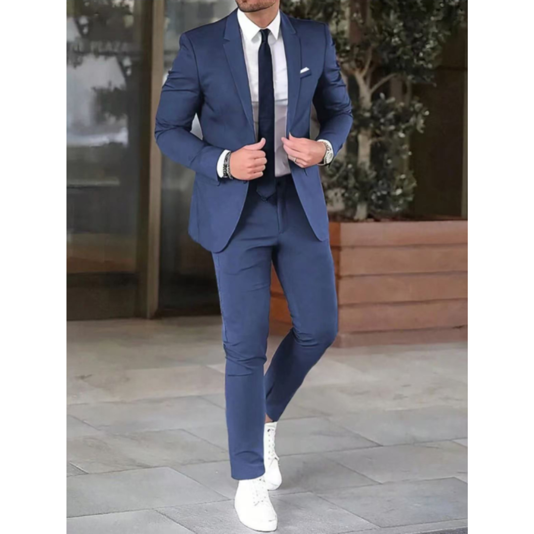 Caleb - Formální Oblek Slim Fit Dvoudílná Sada