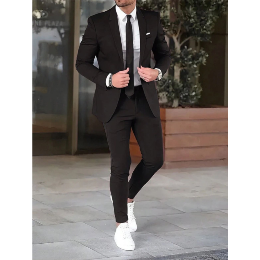 Caleb - Formální Oblek Slim Fit Dvoudílná Sada