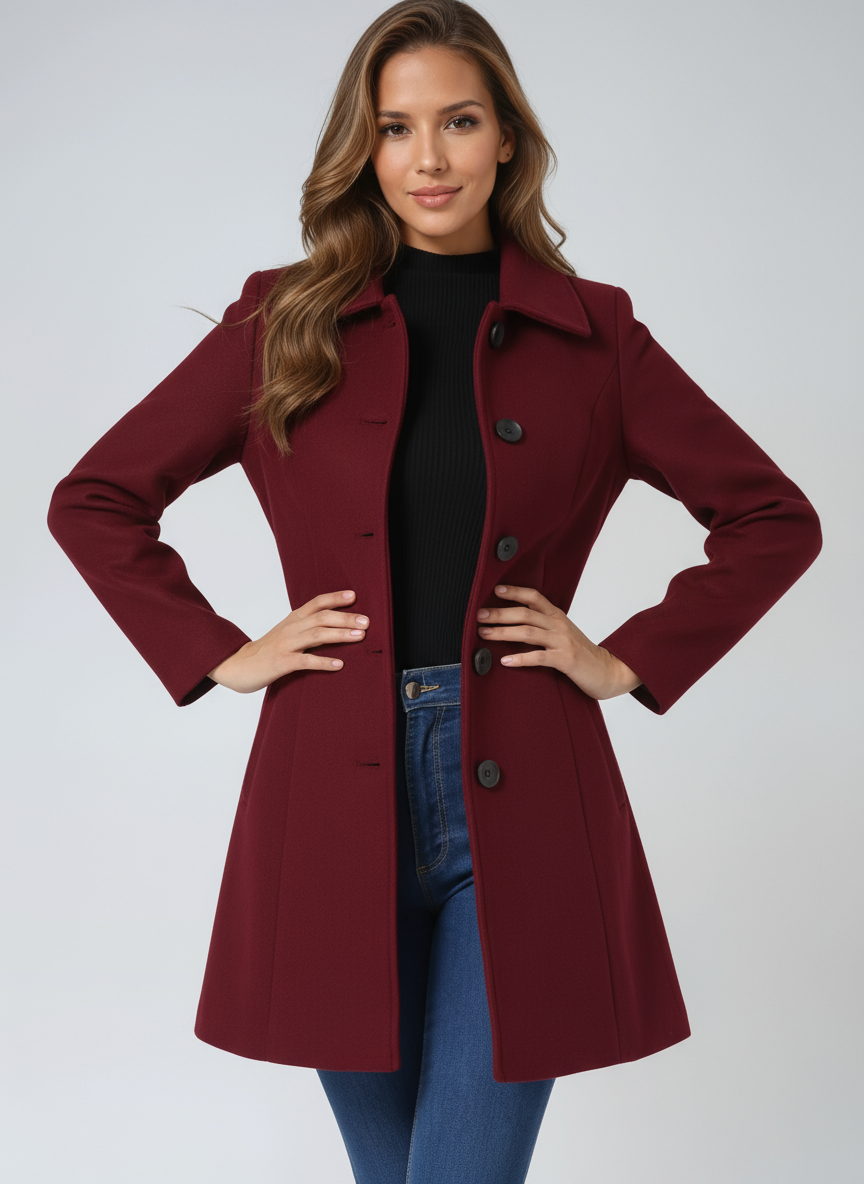 Zuzana™ - Dámský kabát se zapínáním na knoflíky