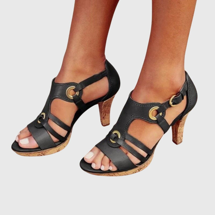 Taylor - Sandály Na Podpatku Řemínky Otevřená Špička Elegantní Design
