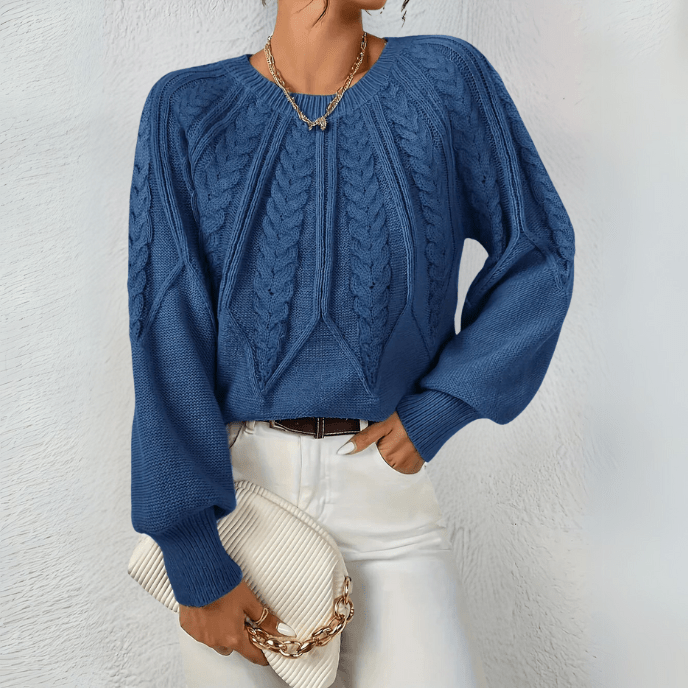 Liběna™ - Klasický pletený svetr s elegantním vzorem