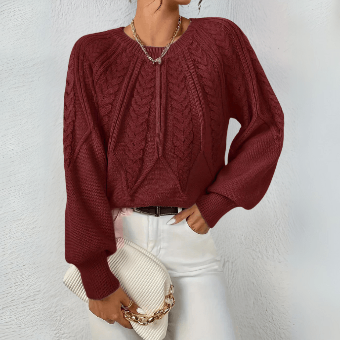 Liběna™ - Klasický pletený svetr s elegantním vzorem