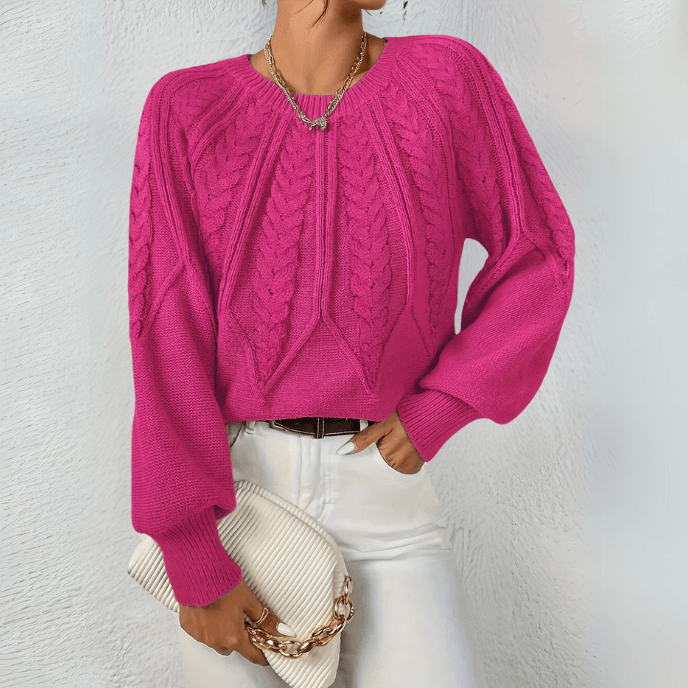 Liběna™ - Klasický pletený svetr s elegantním vzorem