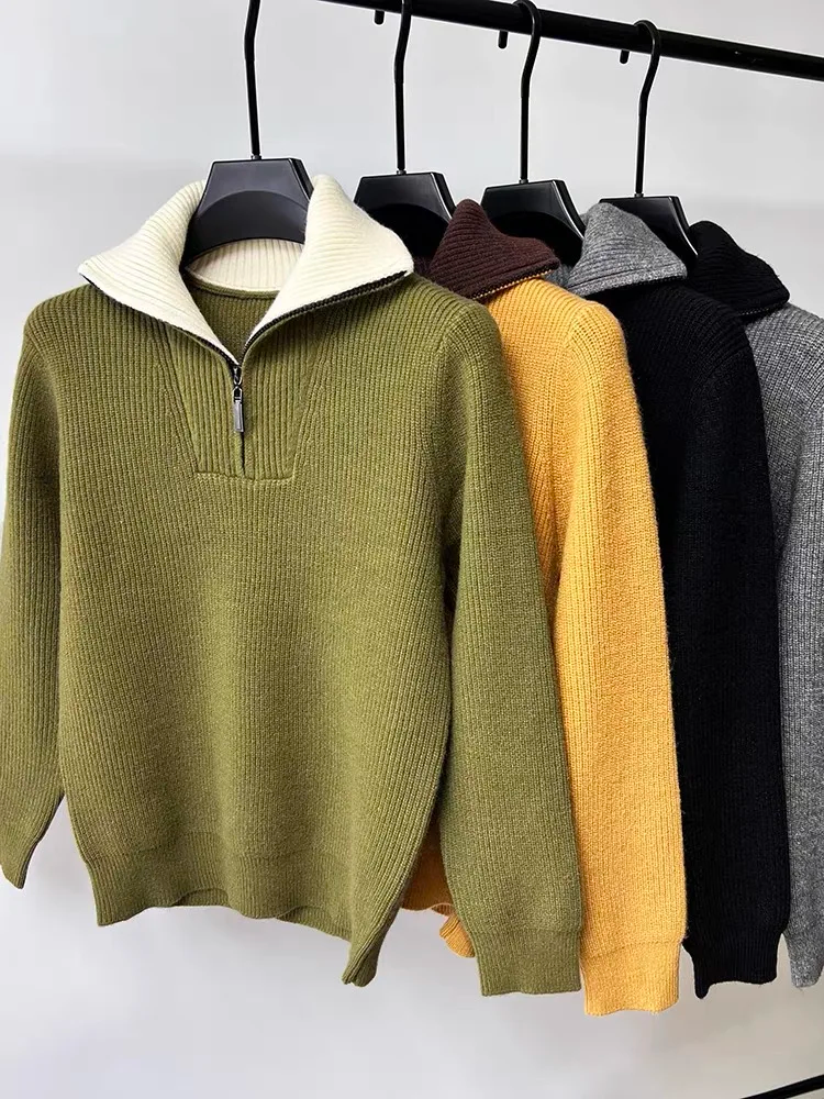Harrison - Svetr Dlouhý Rukáv Poloviční Zip Vysoký Límec