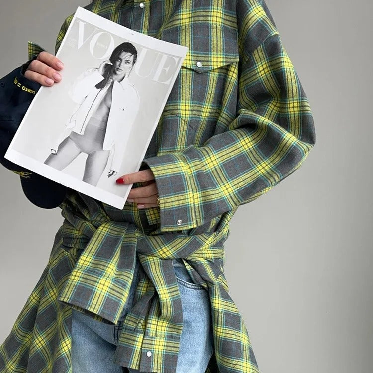 Kaia | Vintage oversized košile s dlouhým rukávem a límečkem pro ženy