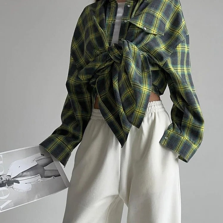 Kaia | Vintage oversized košile s dlouhým rukávem a límečkem pro ženy