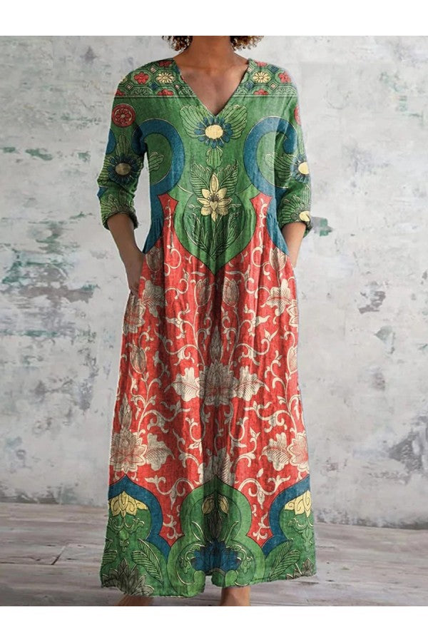 Stephanie - Boho Maxi Šaty pro Ženy Barevné