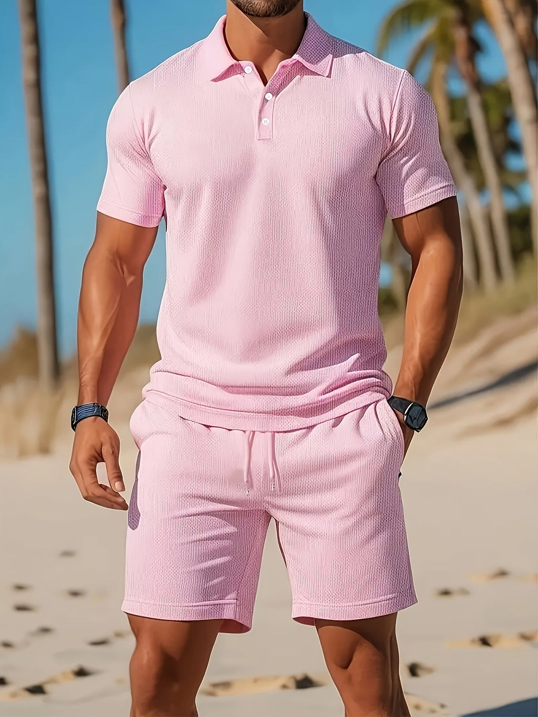 Derek - Letní Set Polo Tričko Šortky Krátký Rukáv
