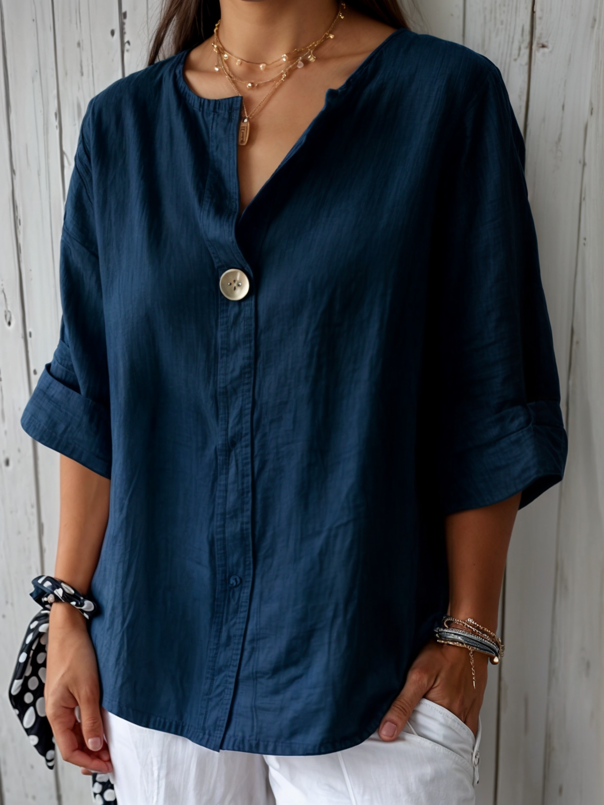 Marita – Blůza s knoflíkovým detailem pro ženy